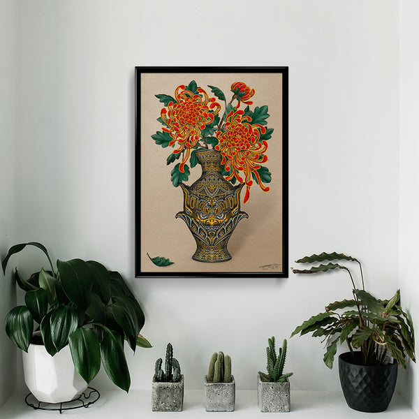 'The Seeing Vase Fallen Leaf' Print