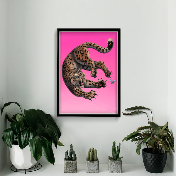 'Cats at Play - Snow Leopard' Print