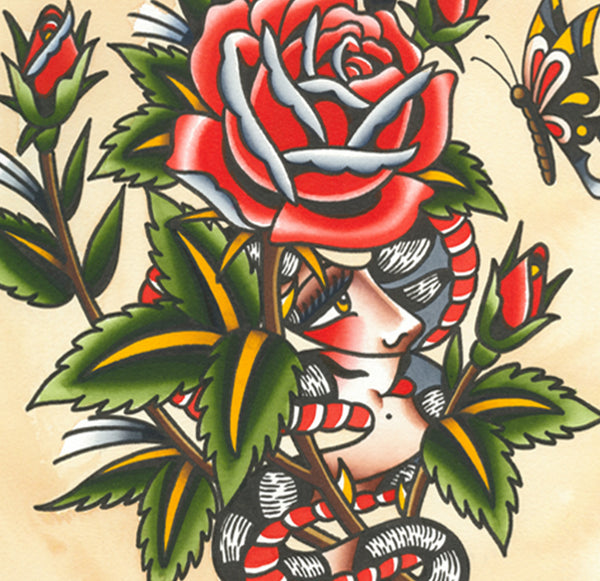 'Snake Girl Rose' Original Artwork