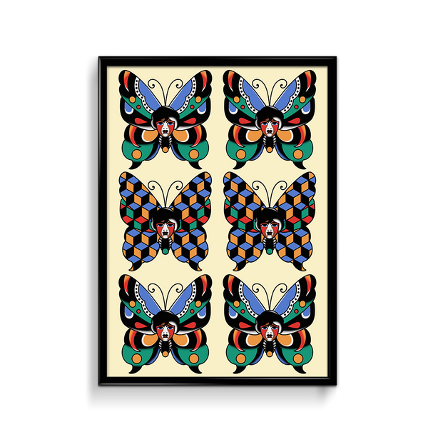 'Butterfly Heads' Print