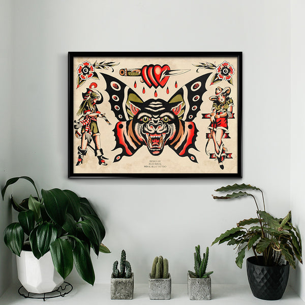 'Butterfly Panther' Print