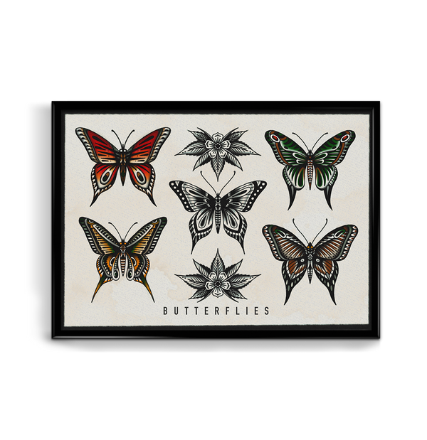 'Butterflies' Fine Art Giclee print by Tony Blue Arms printed by Few and Far Studio for Few and Far Co.