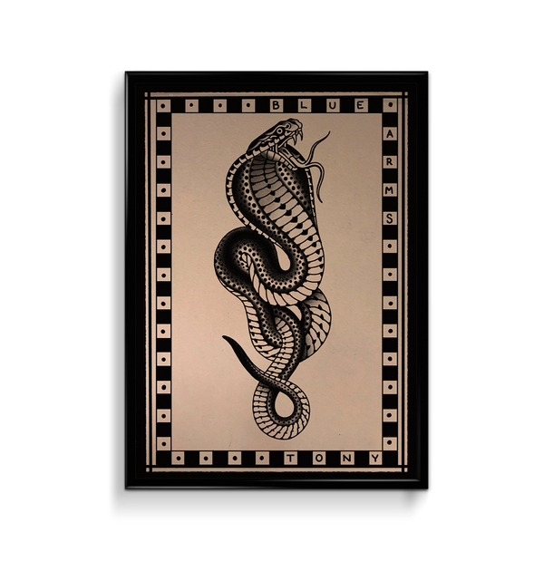 'Cobra 4' Fine Art Giclee print by Tony Blue Arms printed by Few and Far Studio for Few and Far Co.