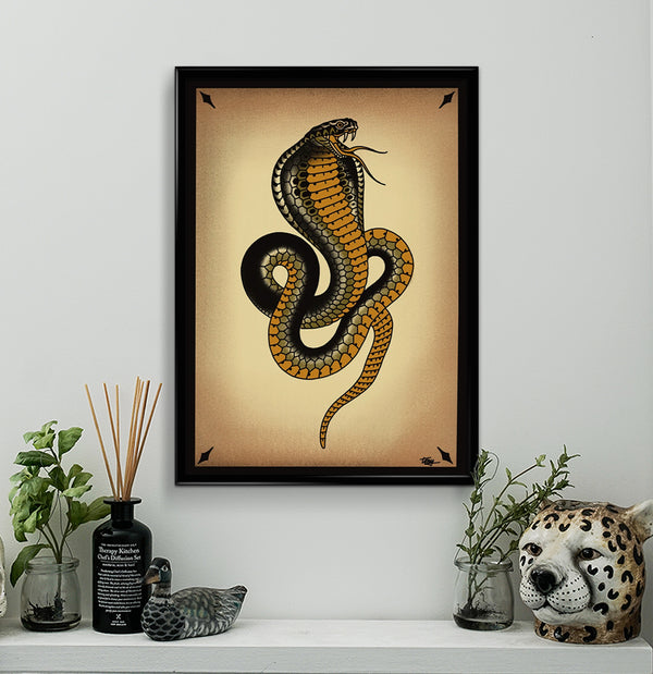 ‘Cobra 3’ Fine Art Giclee print by Tony Blue Arms printed by Few and Far Studio for Few and Far Co.