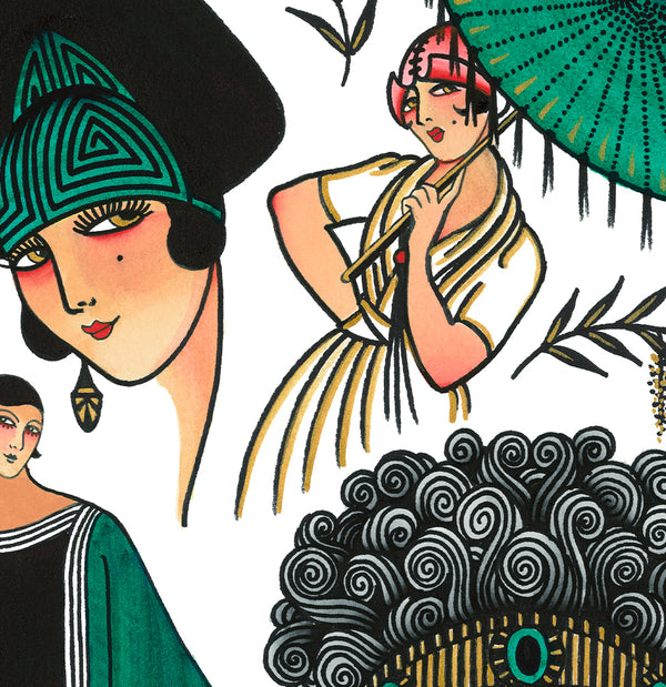 ‘Erte Deco’ Fine Art Giclee print by Tony Blue Arms printed by Few and Far Studio for Few and Far Co.