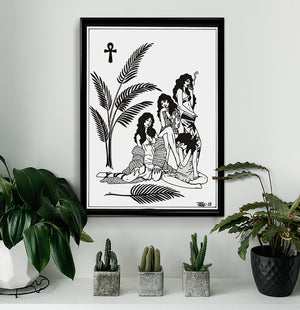 ‘Girls’ Fine Art Giclee print by Tony Blue Arms printed by Few and Far Studio for Few and Far Co.