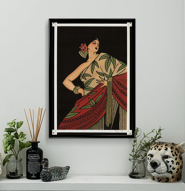‘Lady’ Fine Art Giclee print by Tony Blue Arms printed by Few and Far Studio for Few and Far Co.